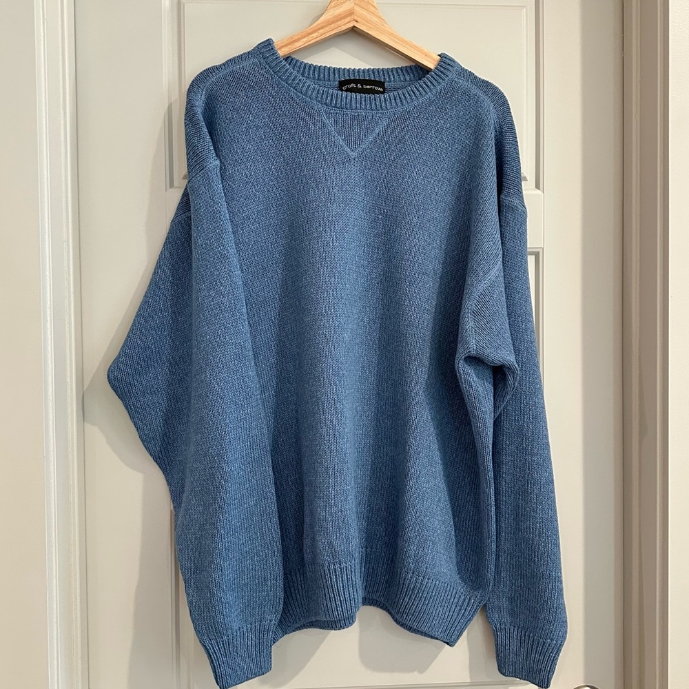 Croft & Barrow 100% Cotton Chunky Knit Blue Sweater Size XL‎